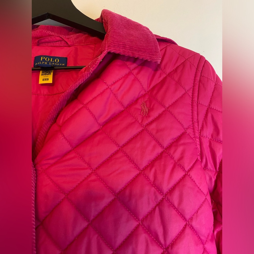 Big Girls Ralph Lauren Pink Quilted Jacket Sz Lg 12/14 - Picture 5 of 16